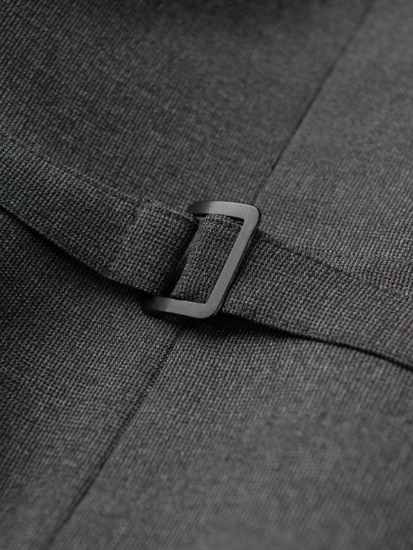 Ombre Clothing Temno siv moški telovnik z ovratnikom Ombre Clothing