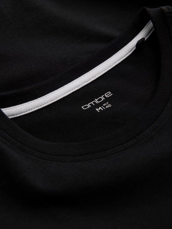 Ombre Clothing Črna moška majica Ombre Clothing