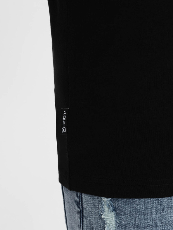 Ombre Clothing Črna moška majica Ombre Clothing