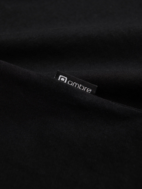 Ombre Clothing Črna moška majica z v-izrezom Ombre Clothing