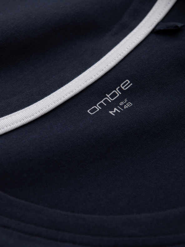 Ombre Clothing Temno modra moška majica z v-izrezom Ombre Clothing