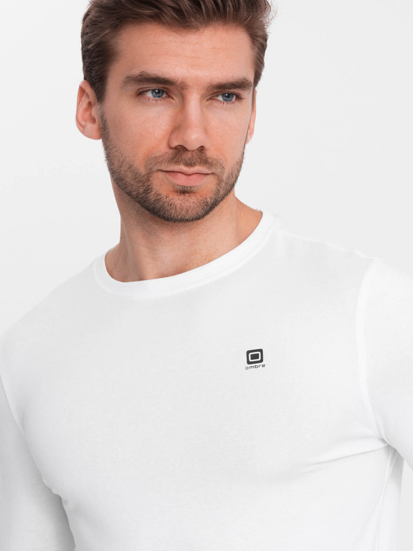 Ombre Clothing Bela moška majica Ombre Clothing