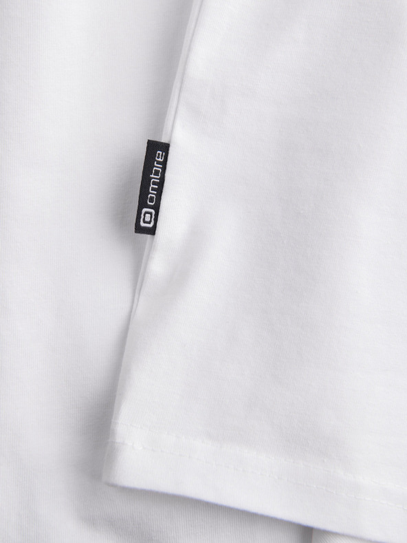 Ombre Clothing Bela moška majica Ombre Clothing