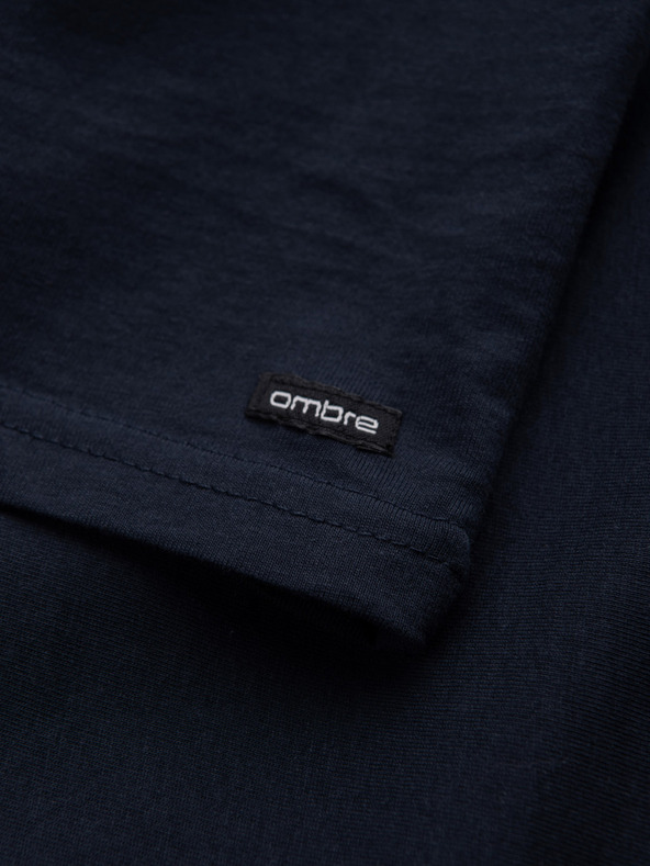 Ombre Clothing Temno modra moška srajca z gumbi Ombre Clothing HENLEY