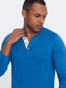Ombre Clothing Modra moška srajca z gumbi Ombre Clothing HENLEY