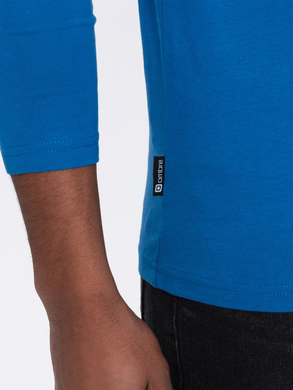 Ombre Clothing Modra moška srajca z gumbi Ombre Clothing HENLEY