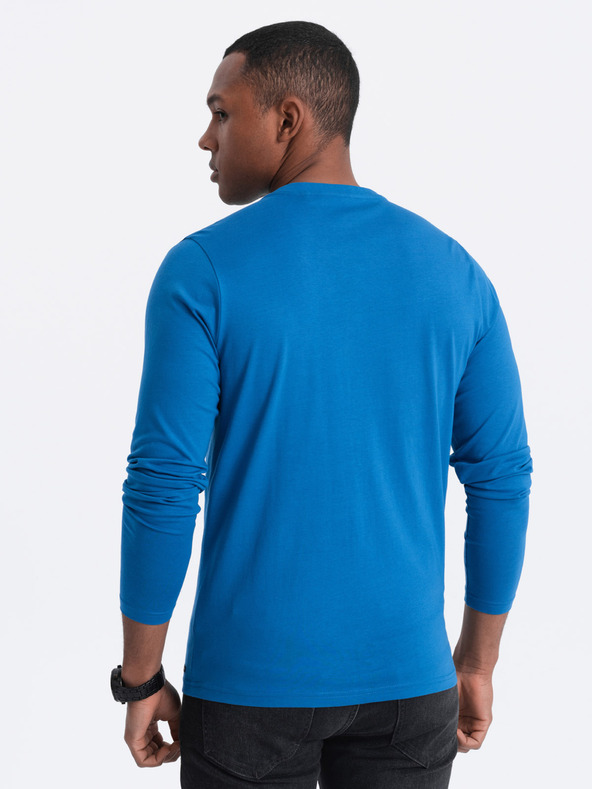 Ombre Clothing Modra moška srajca z gumbi Ombre Clothing HENLEY