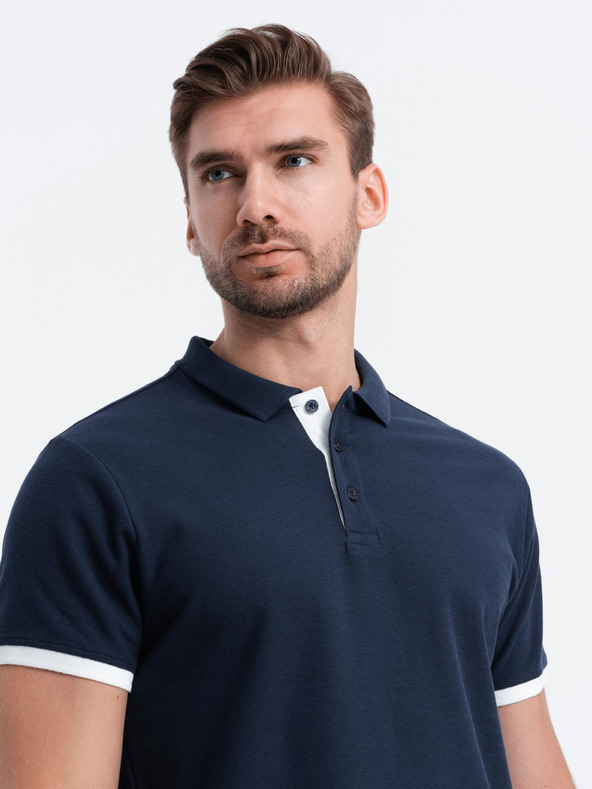 Ombre Clothing Temno modra moška polo majica Ombre Clothing