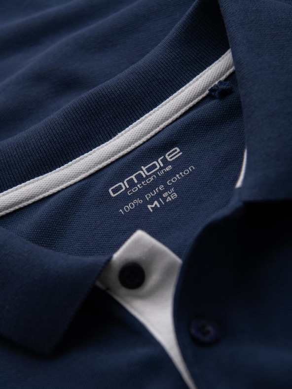 Ombre Clothing Temno modra moška polo majica Ombre Clothing