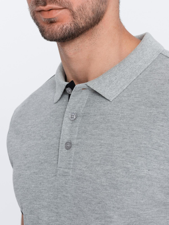 Ombre Clothing Siva moška polo majica Ombre Clothing