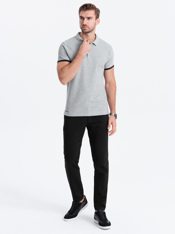Ombre Clothing Siva moška polo majica Ombre Clothing