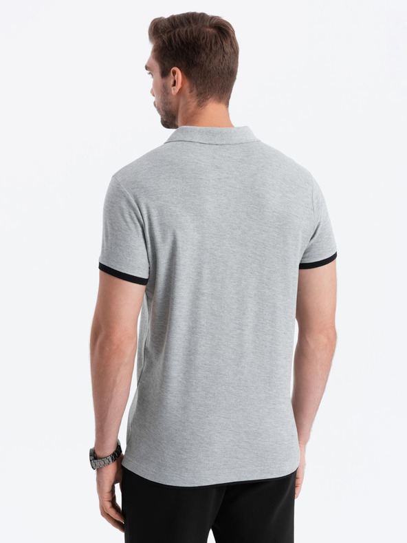 Ombre Clothing Siva moška polo majica Ombre Clothing