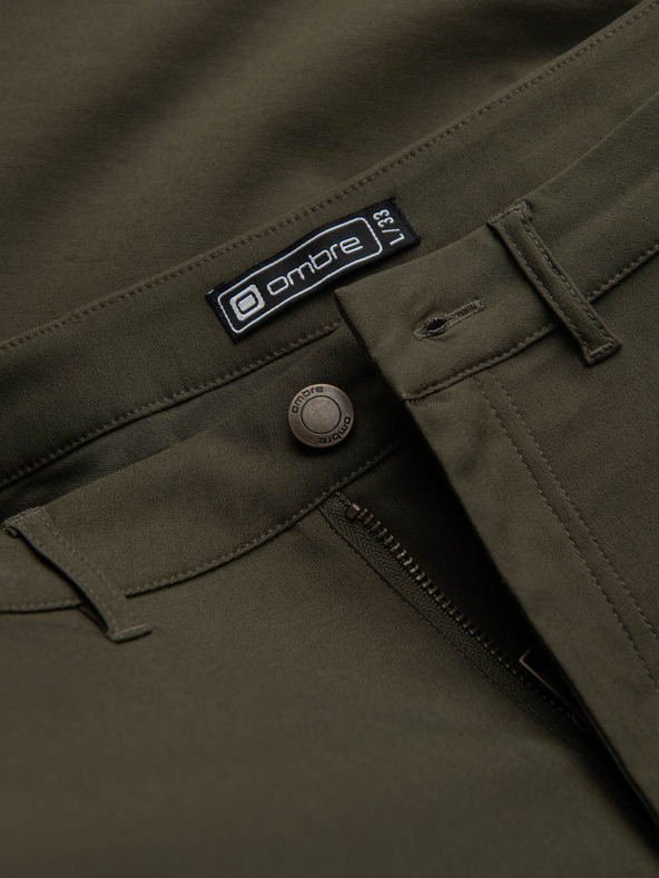 Ombre Clothing Temno zelene moške tovorne hlače Ombre Clothing