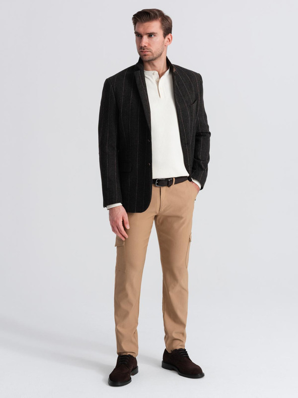 Ombre Clothing Svetlo rjave moške tovorne hlače Ombre Clothing