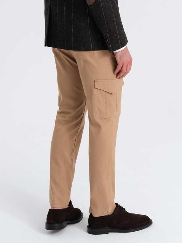 Ombre Clothing Svetlo rjave moške tovorne hlače Ombre Clothing