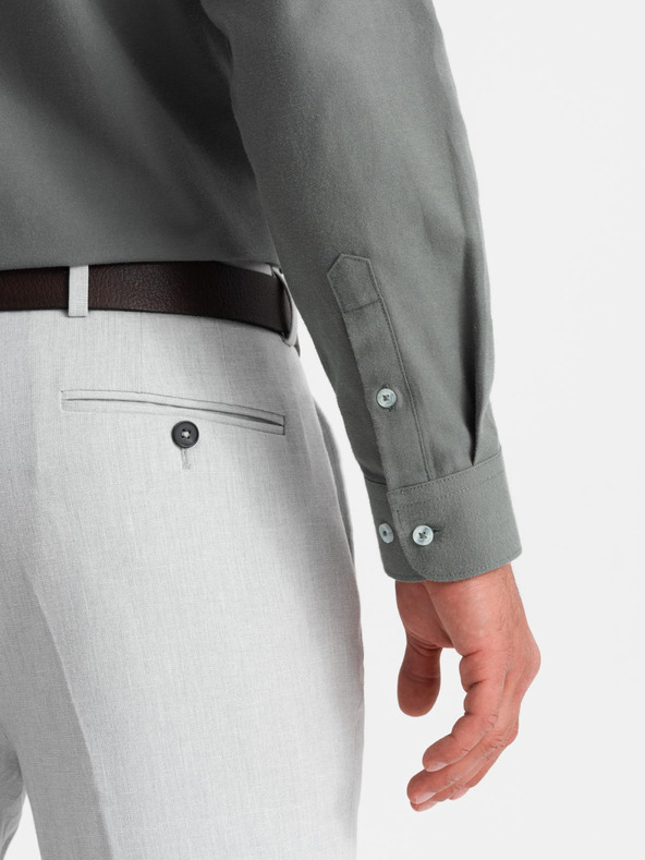 Ombre Clothing Kaki moška srajca Ombre Clothing