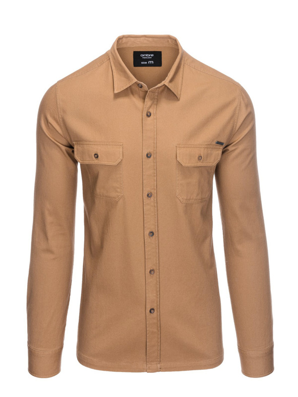 Ombre Clothing Rjava moška srajca Ombre Clothing