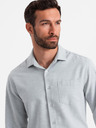 Ombre Clothing Svetlo siva moška srajca Ombre Clothing