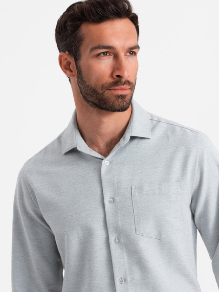 Ombre Clothing Svetlo siva moška srajca Ombre Clothing