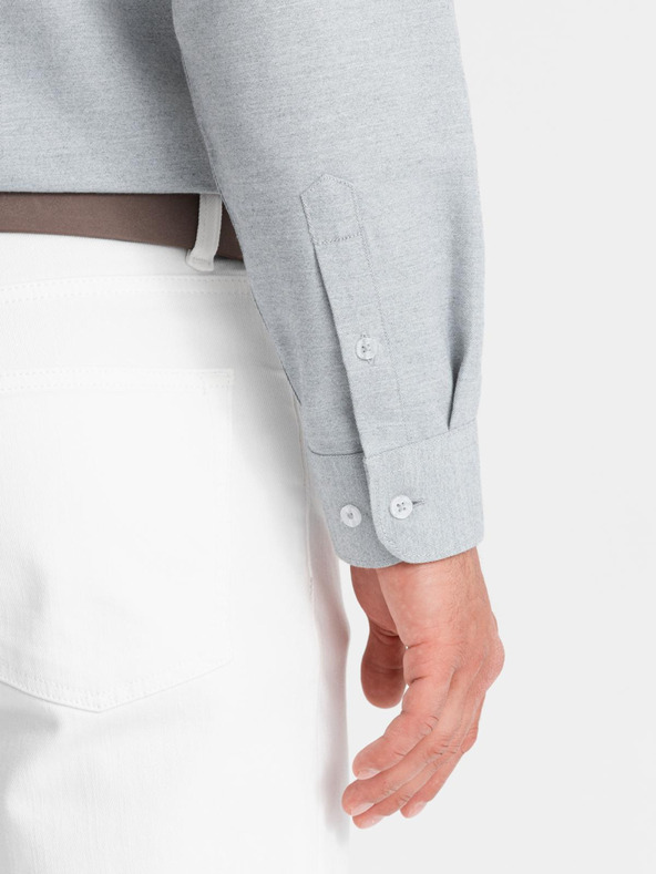 Ombre Clothing Svetlo siva moška srajca Ombre Clothing