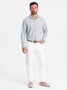 Ombre Clothing Svetlo siva moška srajca Ombre Clothing