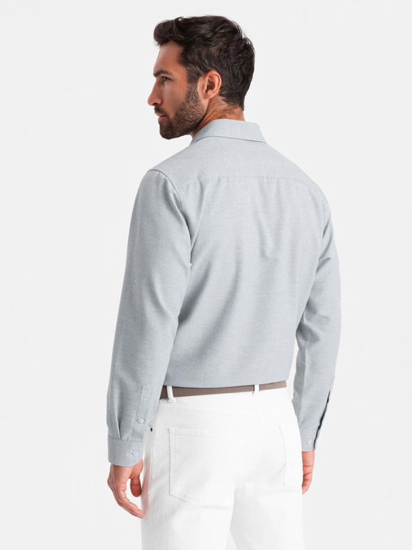 Ombre Clothing Svetlo siva moška srajca Ombre Clothing