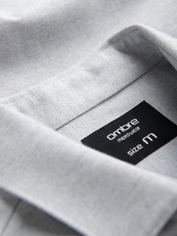 Ombre Clothing Svetlo siva moška srajca Ombre Clothing