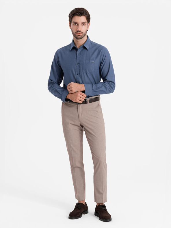 Ombre Clothing Temno modra moška srajca Ombre oblačila