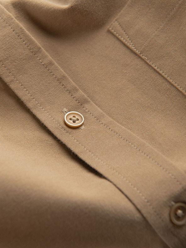 Ombre Clothing Svetlo rjava moška srajca Ombre Clothing