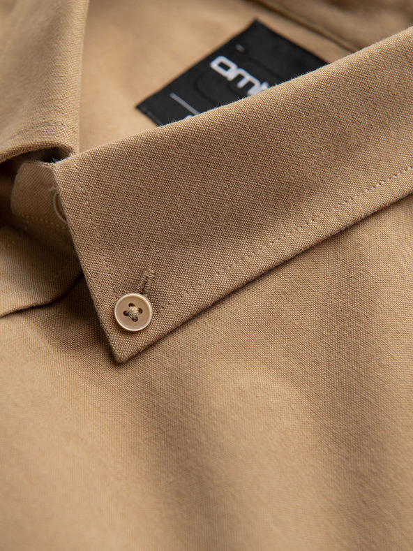 Ombre Clothing Svetlo rjava moška srajca Ombre Clothing