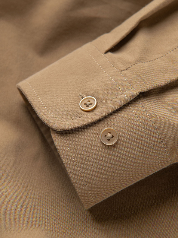 Ombre Clothing Svetlo rjava moška srajca Ombre Clothing