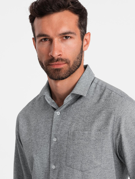 Ombre Clothing Svetlo siva moška srajca Ombre Clothing