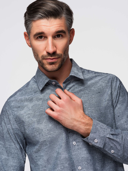 Ombre Clothing Siva moška srajca z vzorcem Ombre Clothing