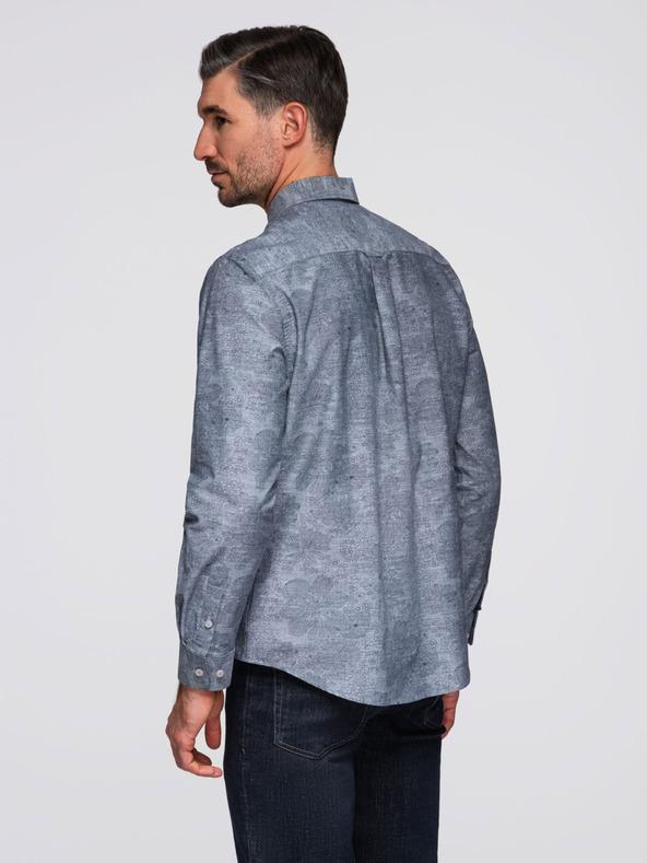 Ombre Clothing Siva moška srajca z vzorcem Ombre Clothing
