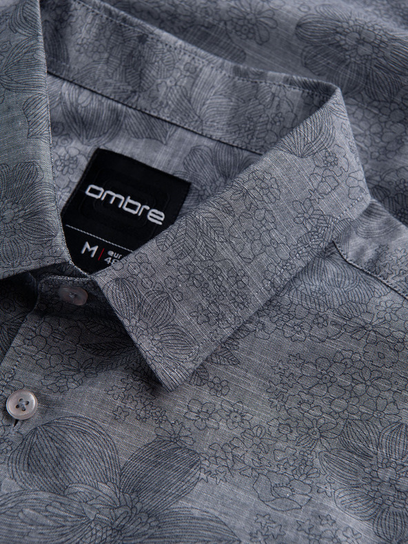 Ombre Clothing Siva moška srajca z vzorcem Ombre Clothing