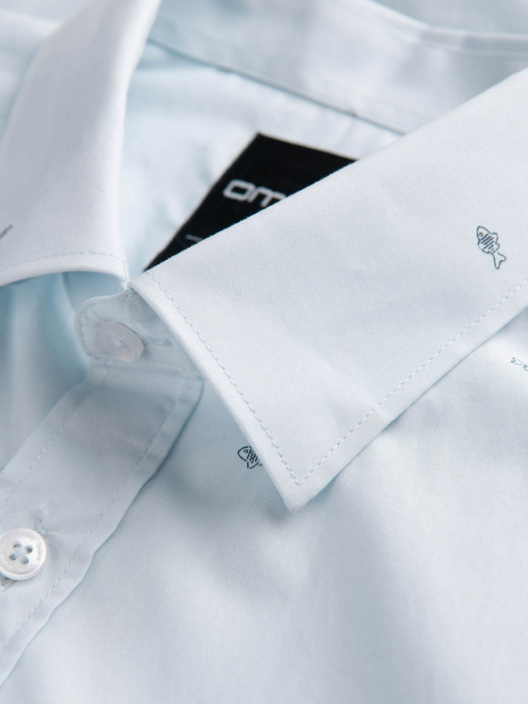 Ombre Clothing Svetlomodra moška vzorčasta majica Ombre Clothing