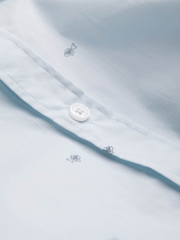 Ombre Clothing Svetlomodra moška vzorčasta majica Ombre Clothing