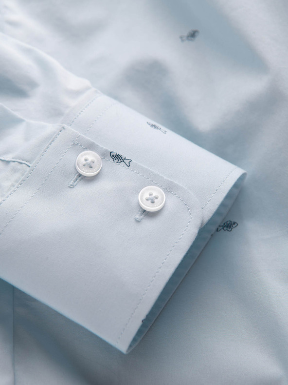 Ombre Clothing Svetlomodra moška vzorčasta majica Ombre Clothing