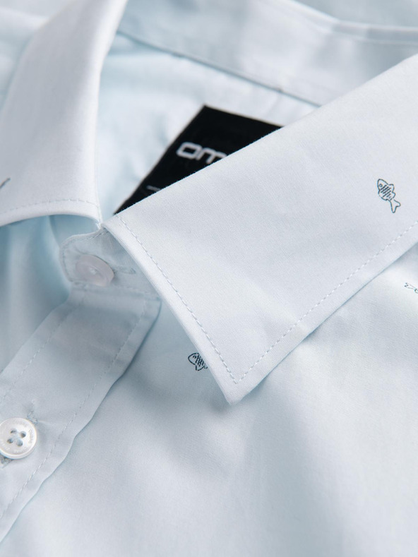 Ombre Clothing Svetlomodra moška vzorčasta majica Ombre Clothing