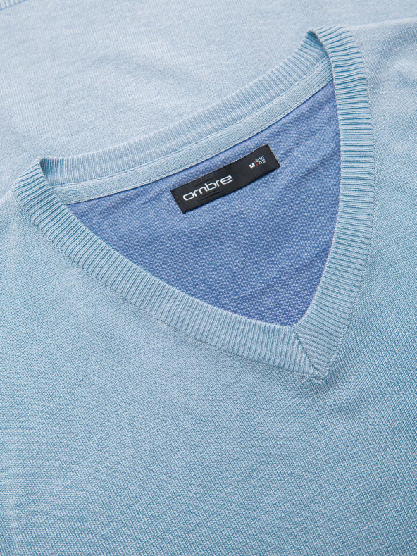 Ombre Clothing Svetlo modra moška oblačila Ombre pulover