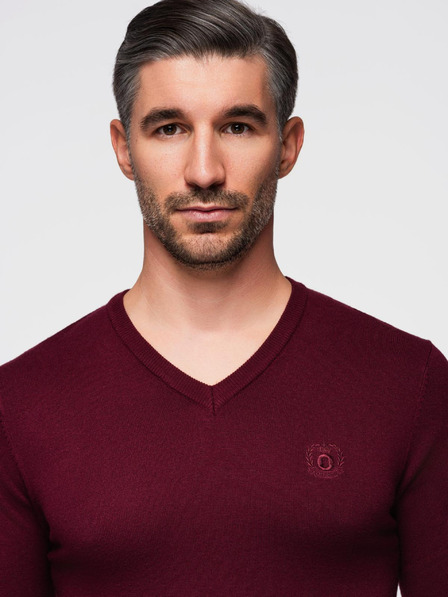 Ombre Clothing Moški bordo pulover Ombre Clothing