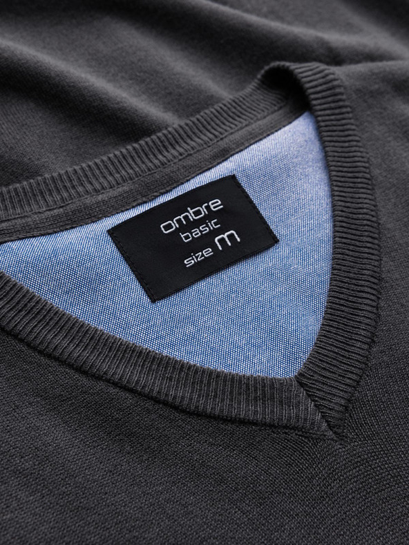 Ombre Clothing Temno siva Moški pulover Ombre Oblačila