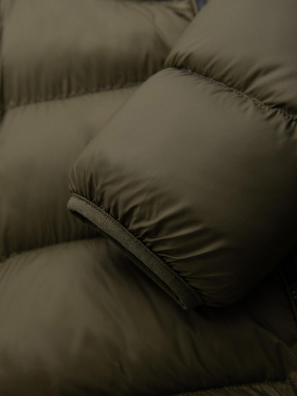 Ombre Clothing Temno zelena moška prešita zimska jakna Ombre Clothing