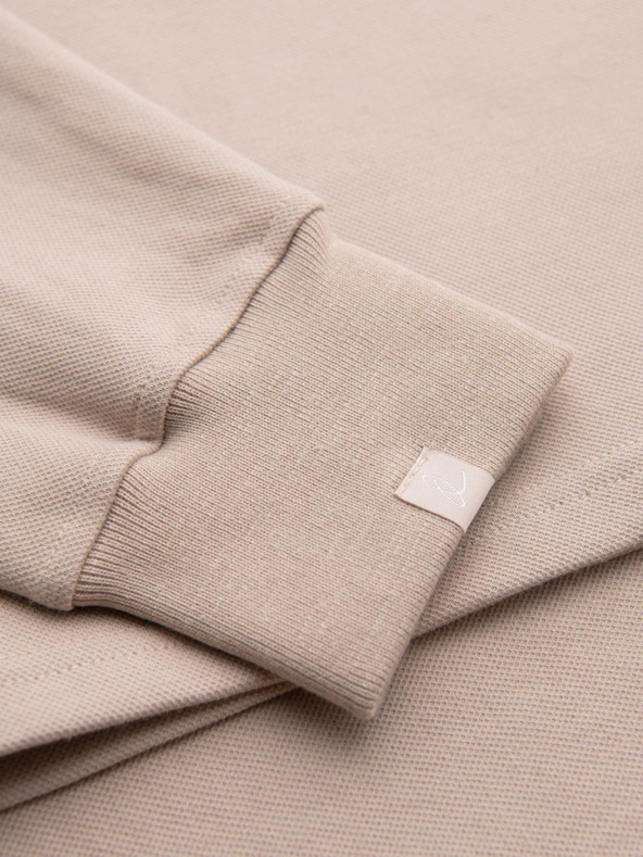 Ombre Clothing Bež moška majica z osnovnim ovratnikom Ombre Clothing