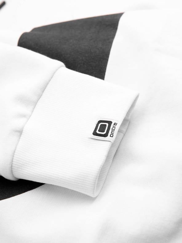 Ombre Clothing Bela moška kapuca s potiskom Ombre Clothing