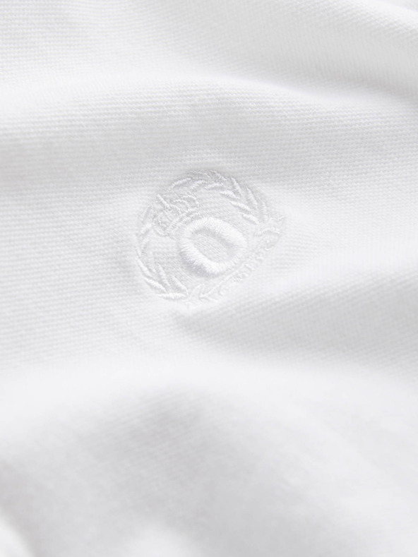 Ombre Clothing Bela moška osnovna polo majica Ombre Clothing