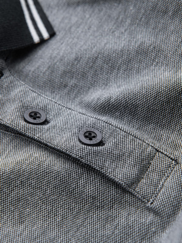 Ombre Clothing Črna moška črtasta polo majica Ombre Clothing