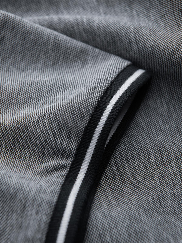 Ombre Clothing Črna moška črtasta polo majica Ombre Clothing