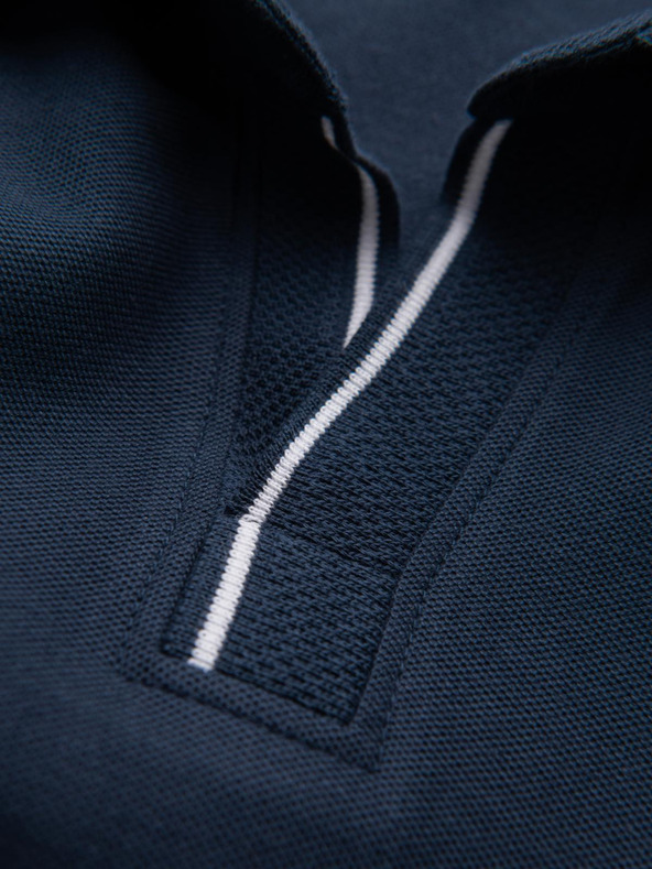 Ombre Clothing Temno modra moška polo majica brez gumbov Ombre Clothing