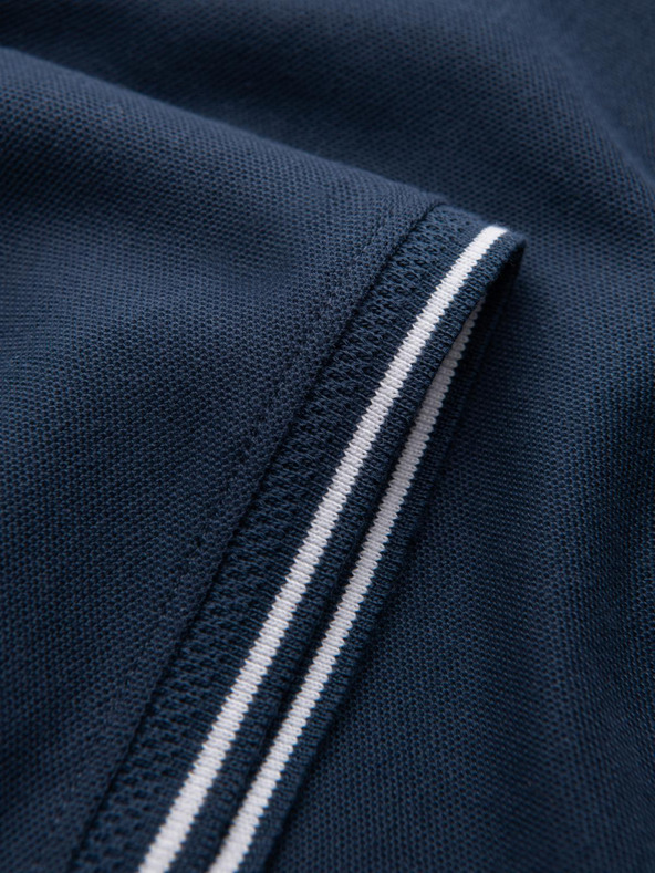 Ombre Clothing Temno modra moška polo majica brez gumbov Ombre Clothing